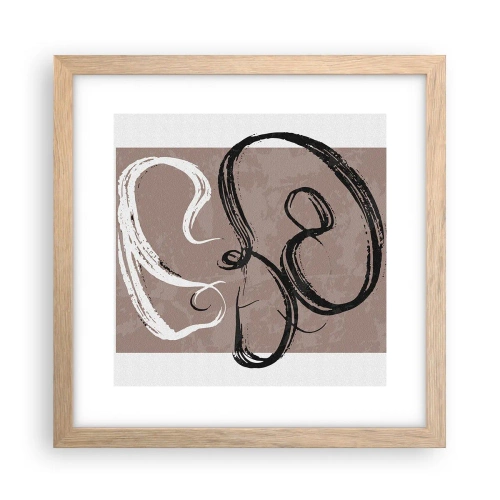 Plakat i ramme af lyst egetræ - Komposition - en søgen efter fuldstændighed - 30x30 cm