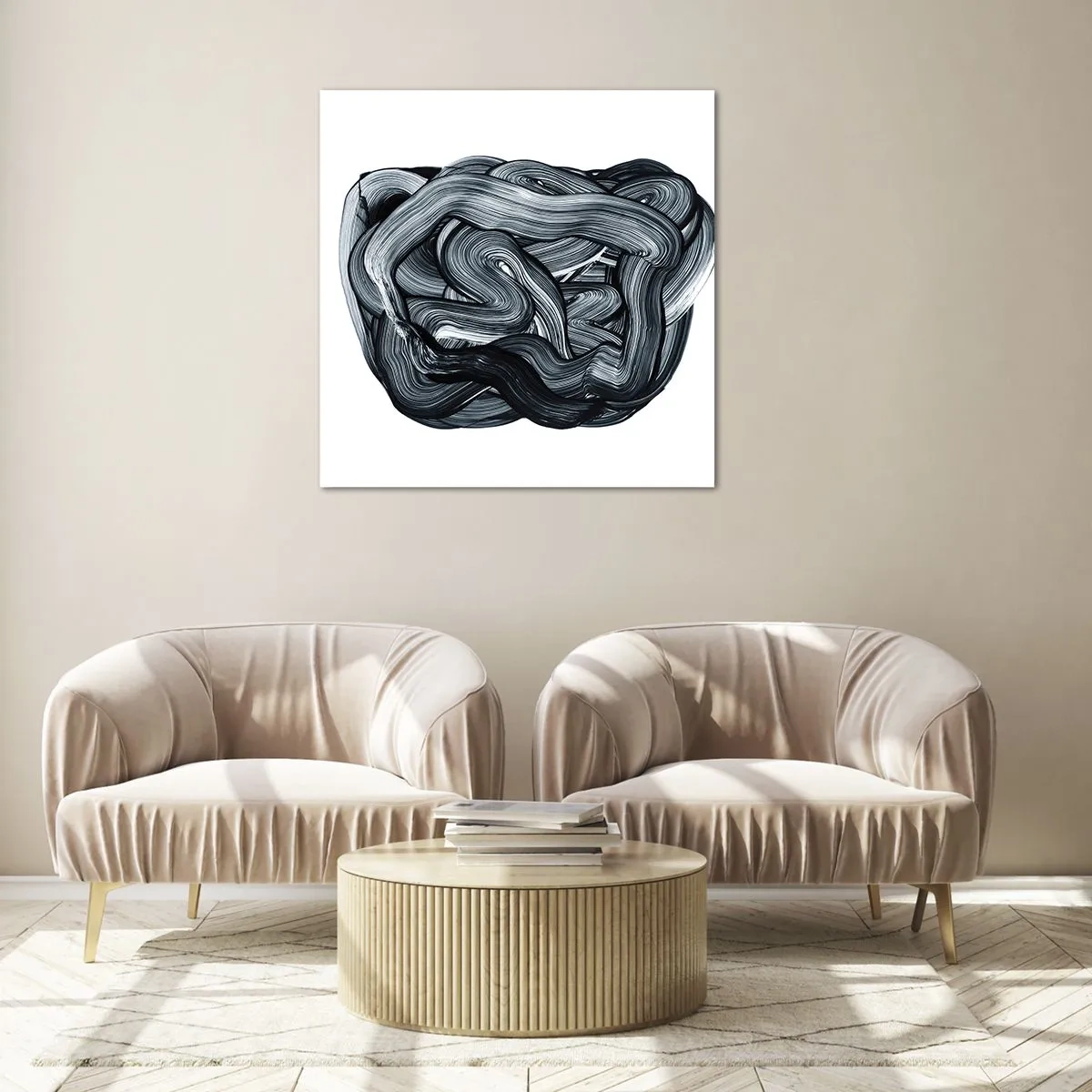 Billede på glas - Så enkelt er det ikke - 70x70 cm