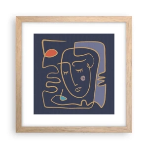 Plakat i ramme af lyst egetræ - I drømmerier - 30x30 cm