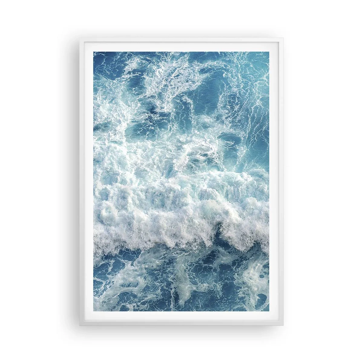 Plakat i hvid ramme - Glædeligt og i spring - 70x100 cm