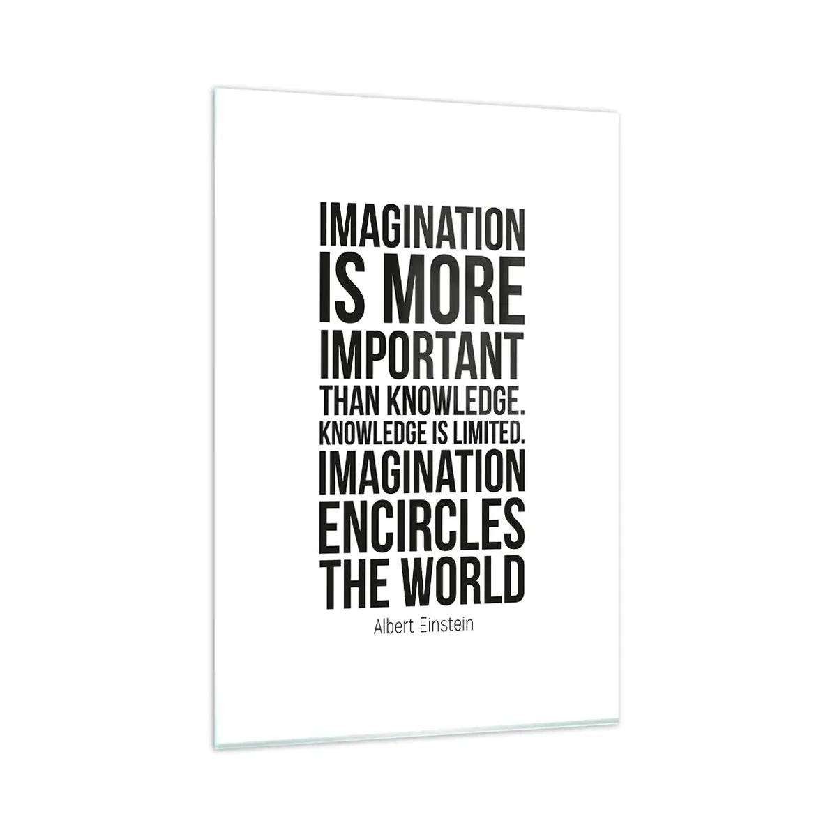 Billede på glas - Einstein om fantasiens kraft - 80x120 cm