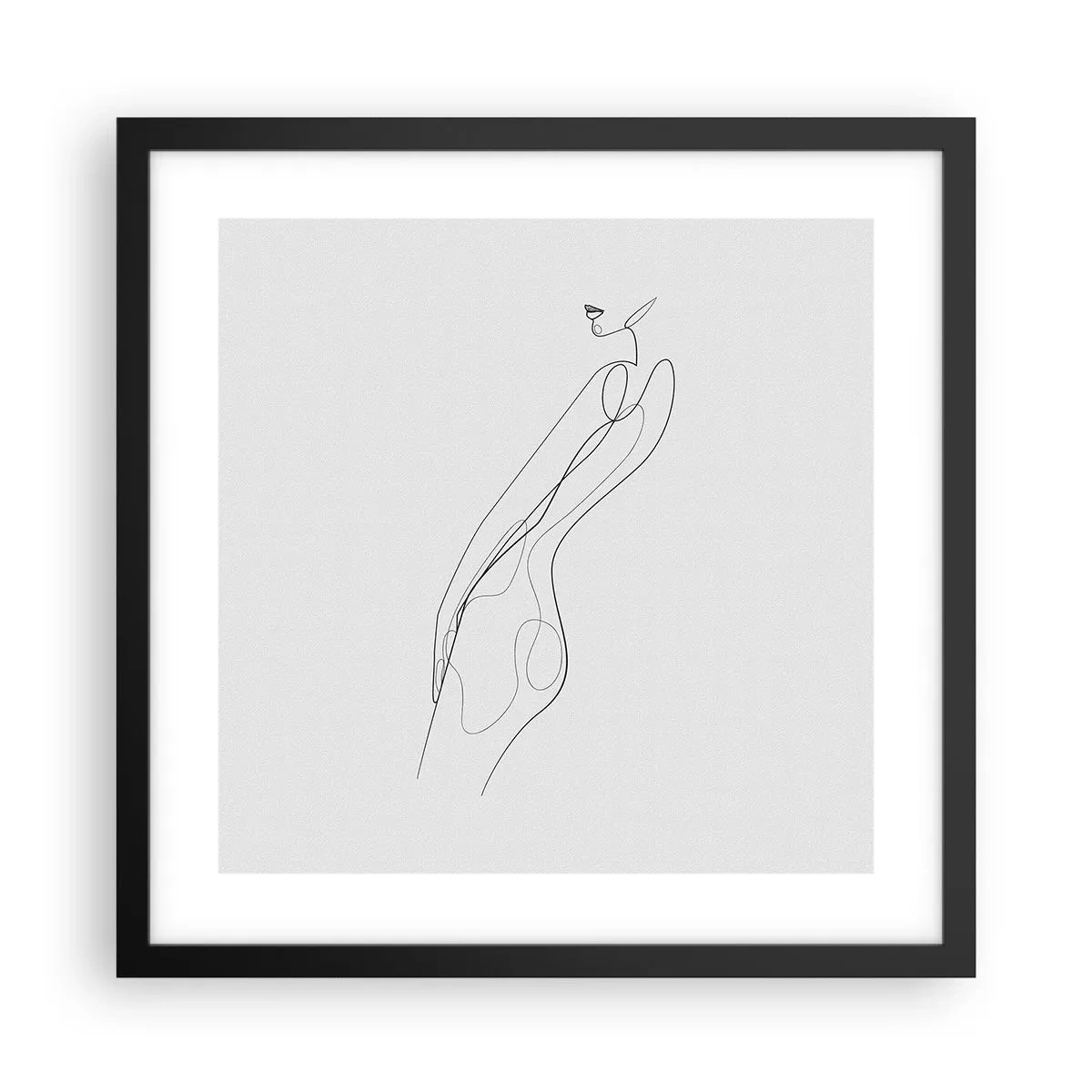 Plakat i sort ramme - Næppe et løfte - 40x40 cm