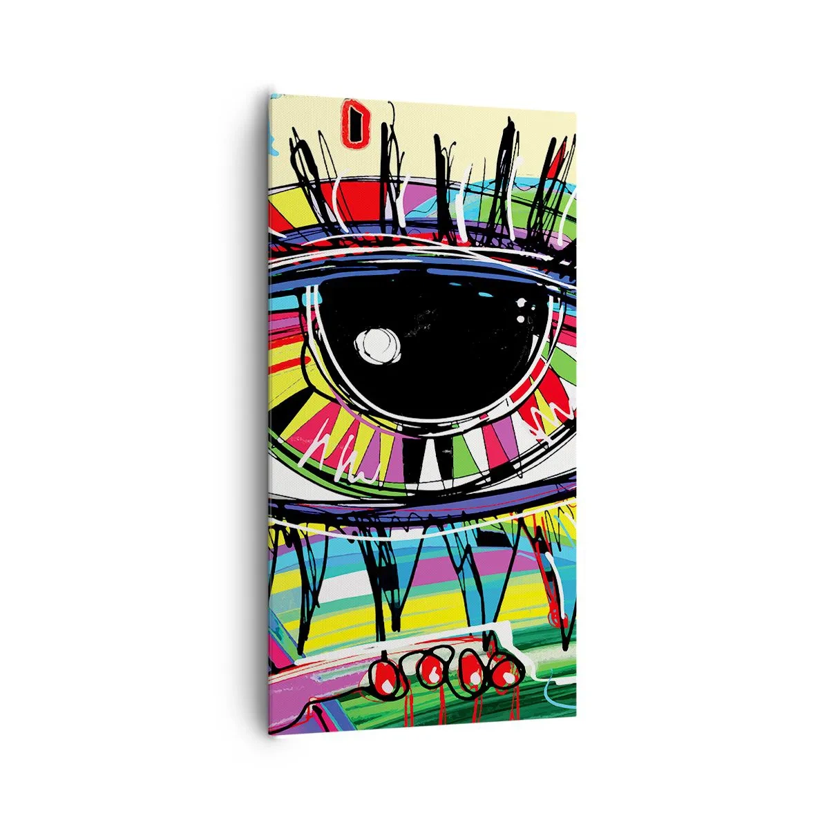 Lærredstryk - Billede på lærred - Et farverigt øje - en farverig sjæl - 65x120 cm