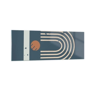 Billede på glas - Geometri på granatæble - 140x50 cm