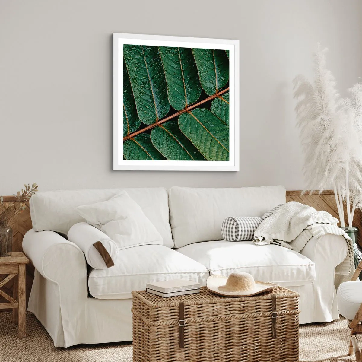Plakat i hvid ramme - I en grøn rytme - 50x50 cm