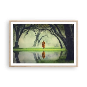 Plakat i ramme af lyst egetræ - På vej mod oplysning - 91x61 cm