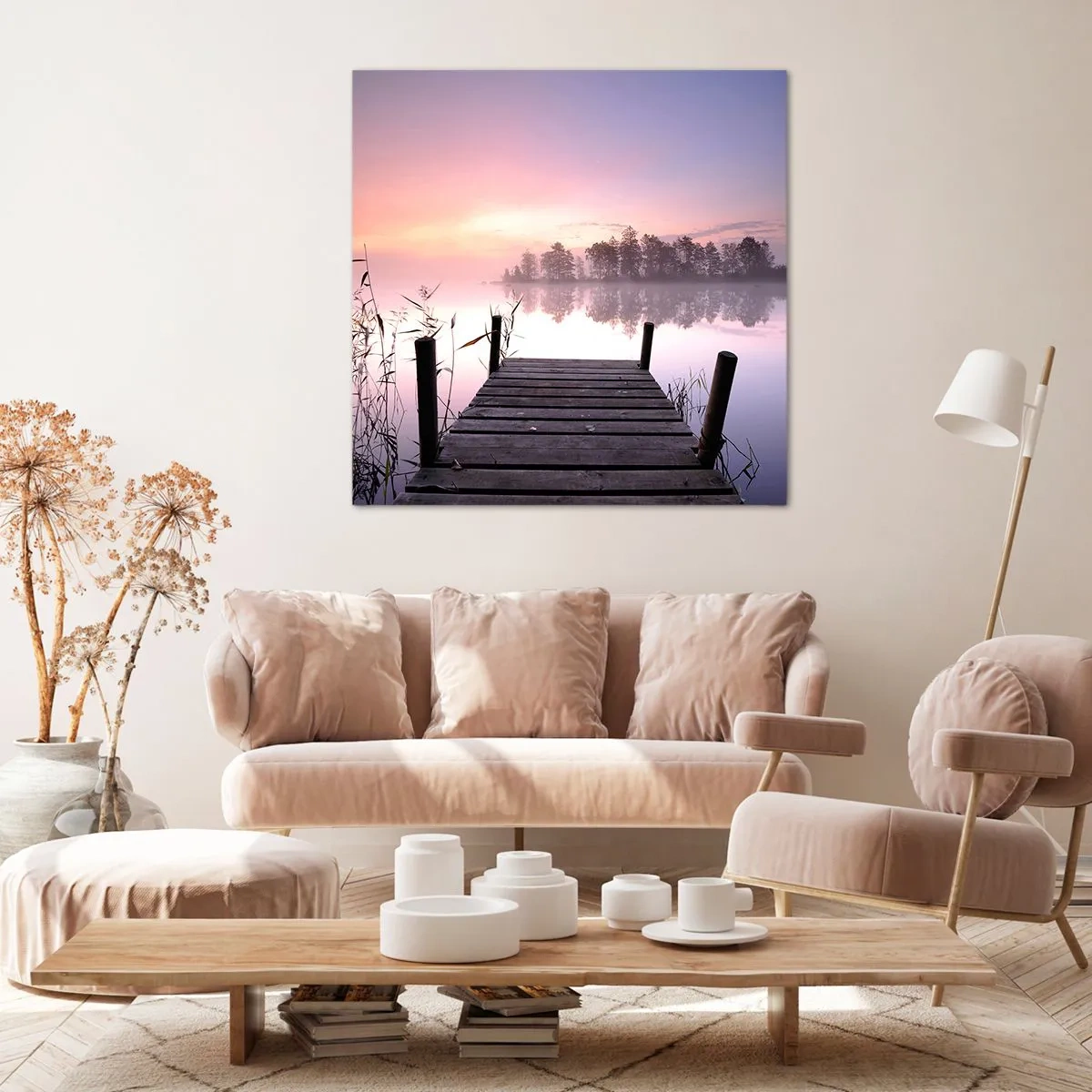 Lærredstryk - Billede på lærred - Ud af den lilla tåge... - 70x70 cm