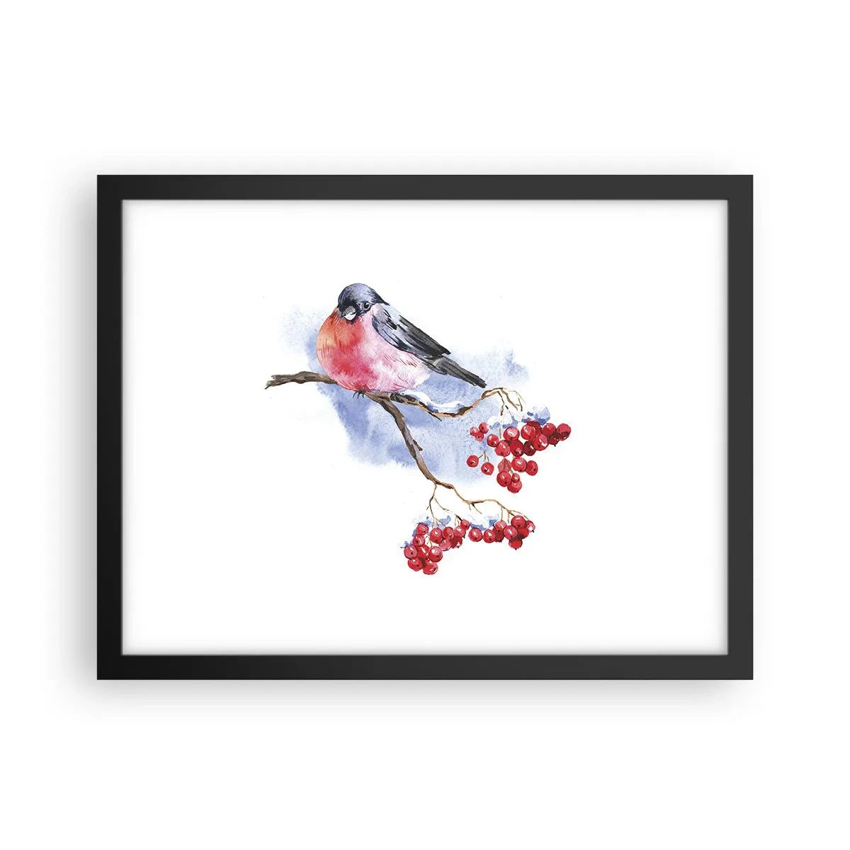 Plakat i sort ramme - Vinter i farver - 40x30 cm