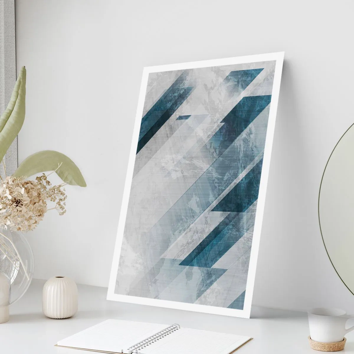 Plakat - Rumlig komposition - bevægelse af gråtoner - 40x50 cm