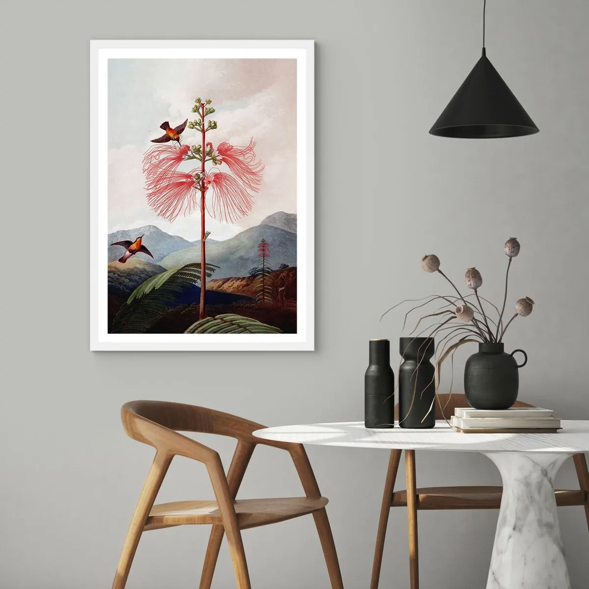 Plakat i hvid ramme - I et tropisk paradis - 61x91 cm