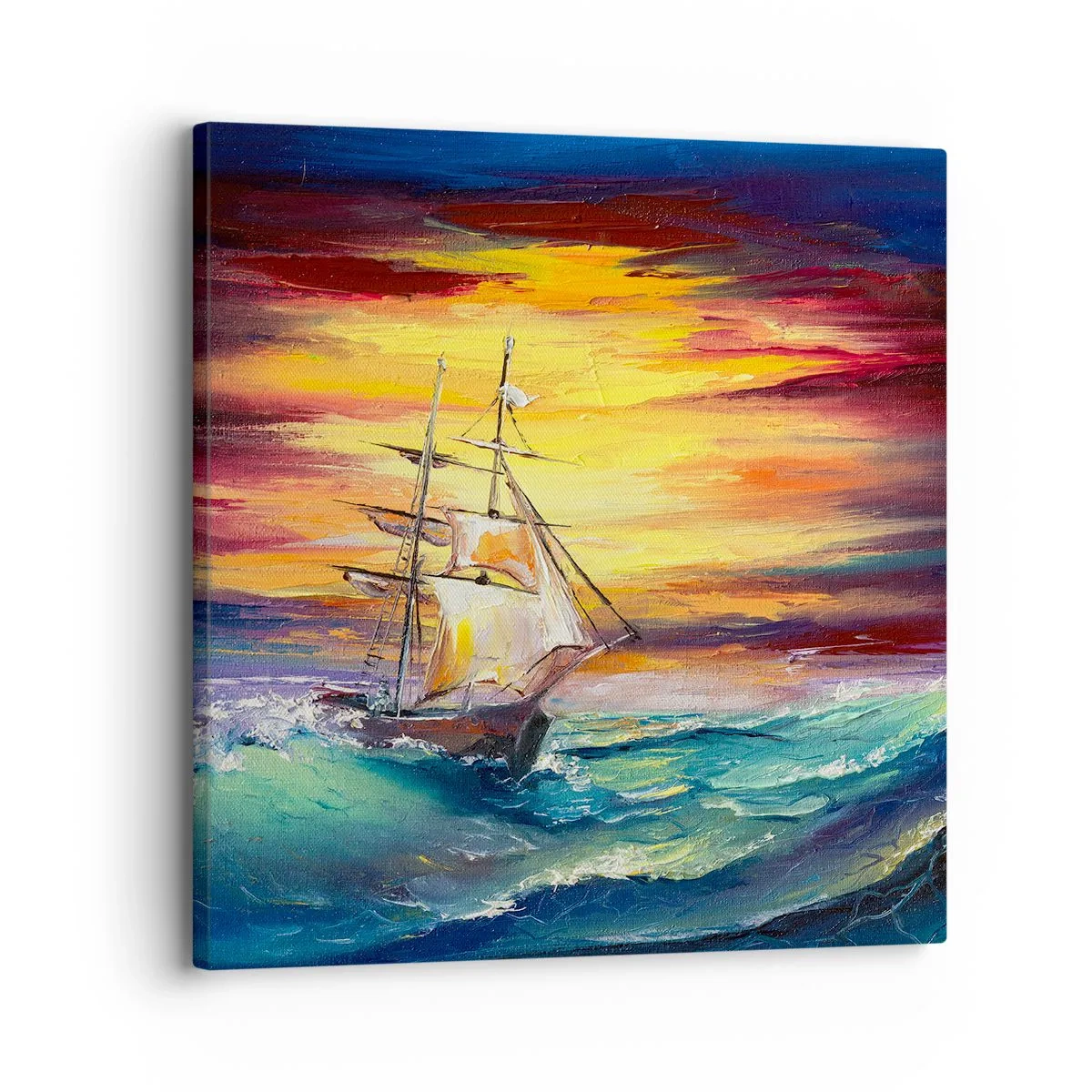 Lærredstryk - Billede på lærred - At trodse bølgerne - 30x30 cm