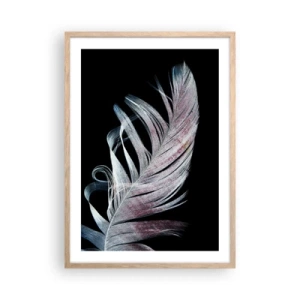 Plakat i ramme af lyst egetræ - Tænk om berøring - 50x70 cm