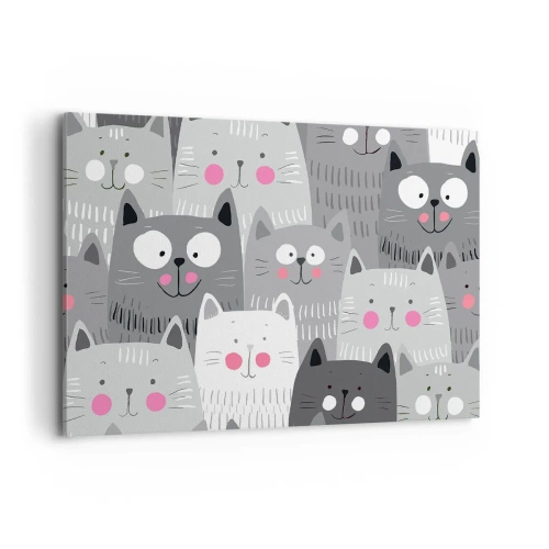 Lærredstryk - Billede på lærred - Kattens verden - 120x80 cm