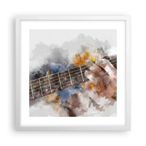 Plakat i hvid ramme - Poesi mellem strengene - 40x40 cm