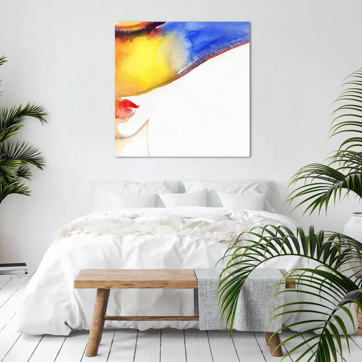 Lærredstryk - Billede på lærred - Portræt af en dame    - 40x40 cm