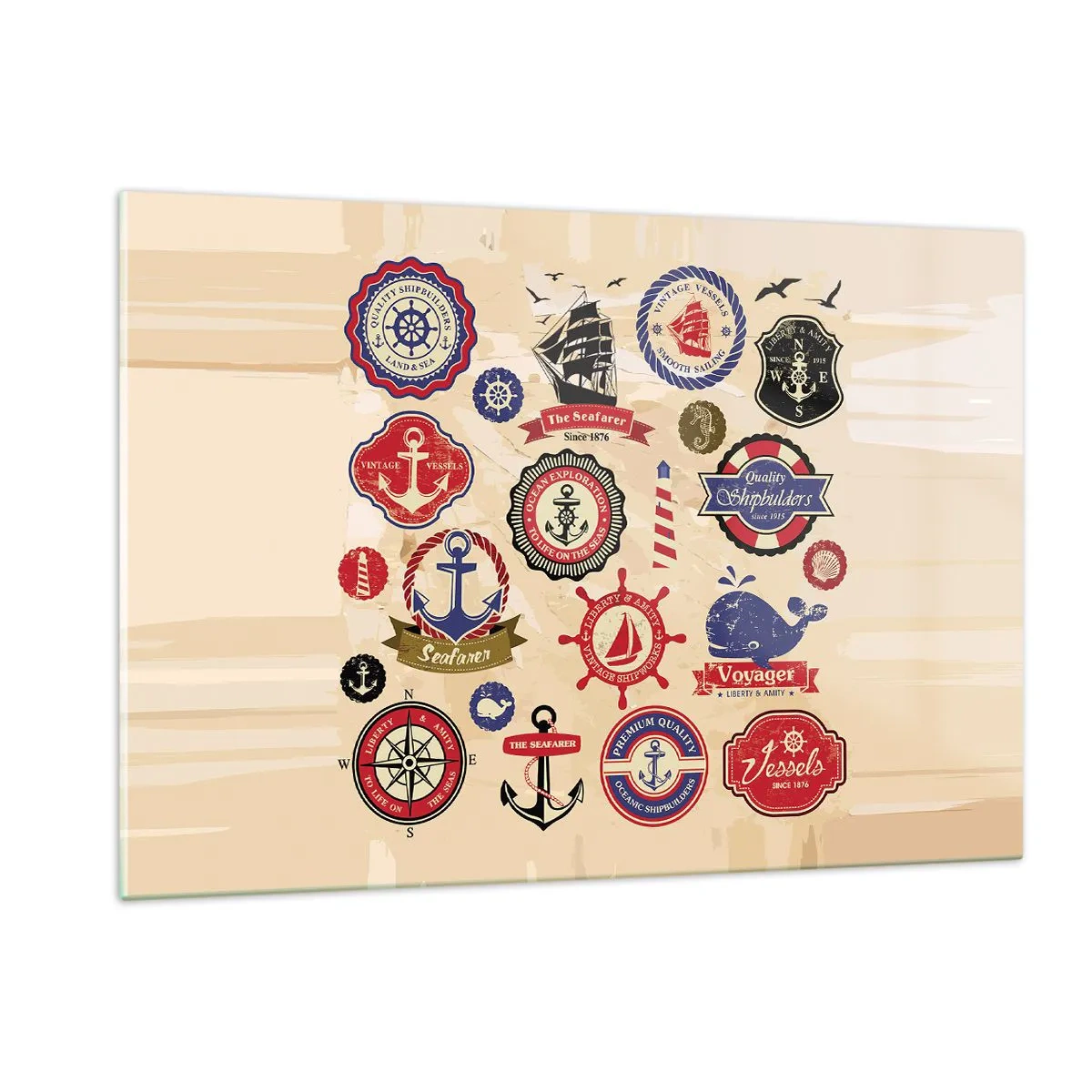 Billede på glas - Sejlsportsbroderskab - 120x80 cm
