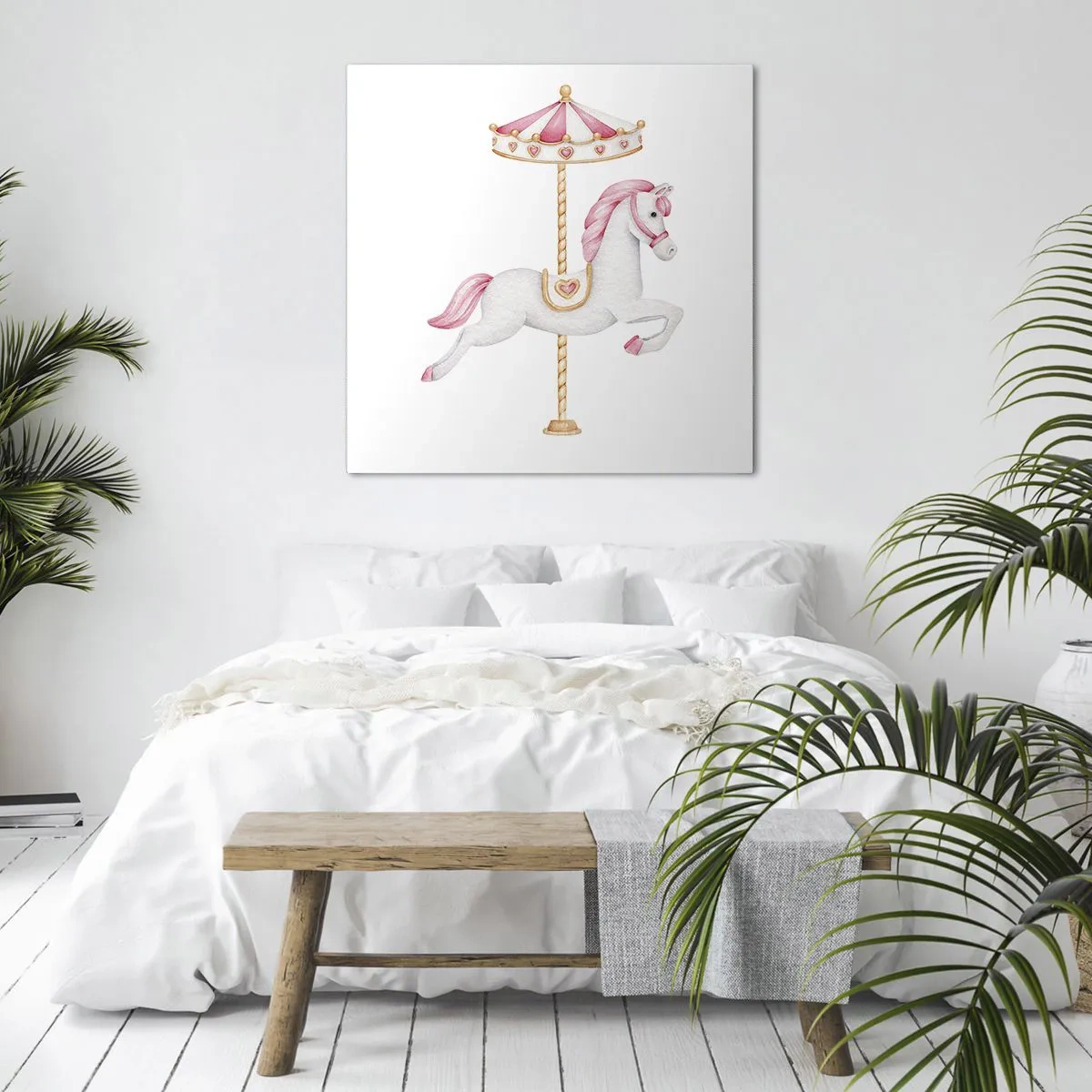 Lærredstryk - Billede på lærred - Han satte af sted med en hov - 60x60 cm