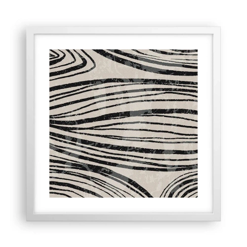 Plakat i hvid ramme - Et spild af linjer - 40x40 cm