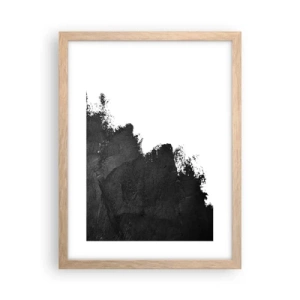 Plakat i ramme af lyst egetræ - Elementer: jord - 30x40 cm