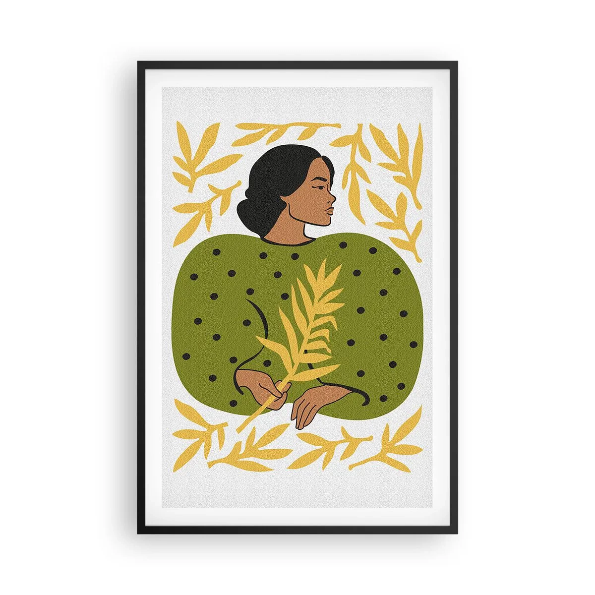 Plakat i sort ramme - Hawaiiansk pige - 61x91 cm