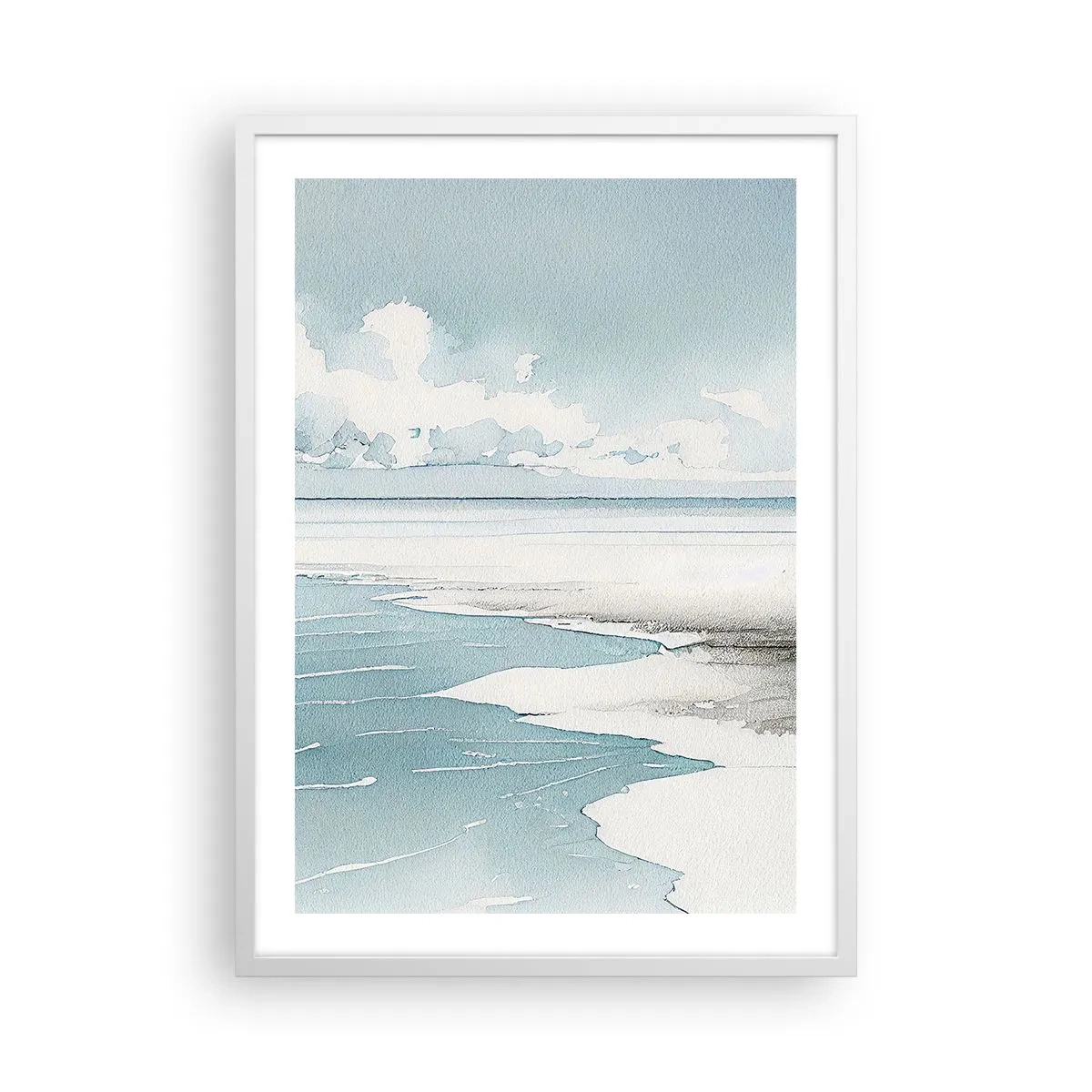 Plakat i hvid ramme - Blidt tidevand - 50x70 cm
