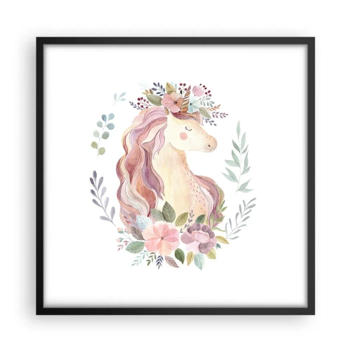 Plakat i sort ramme - En invitation til eventyrets verden - 50x50 cm