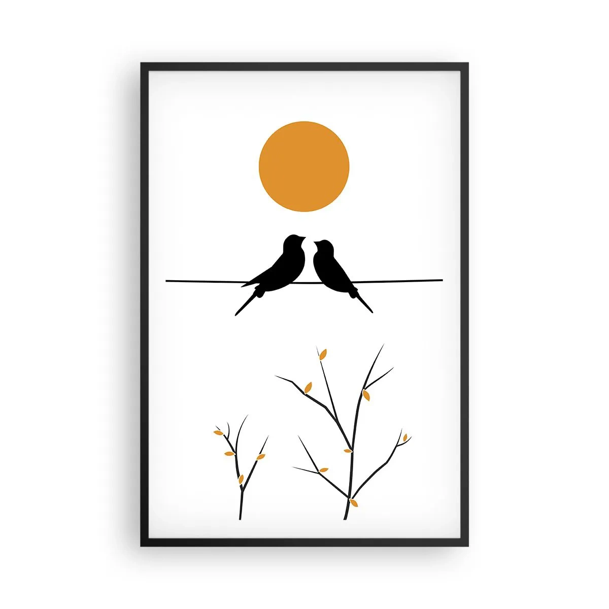 Plakat i sort ramme - Nattergal - 61x91 cm