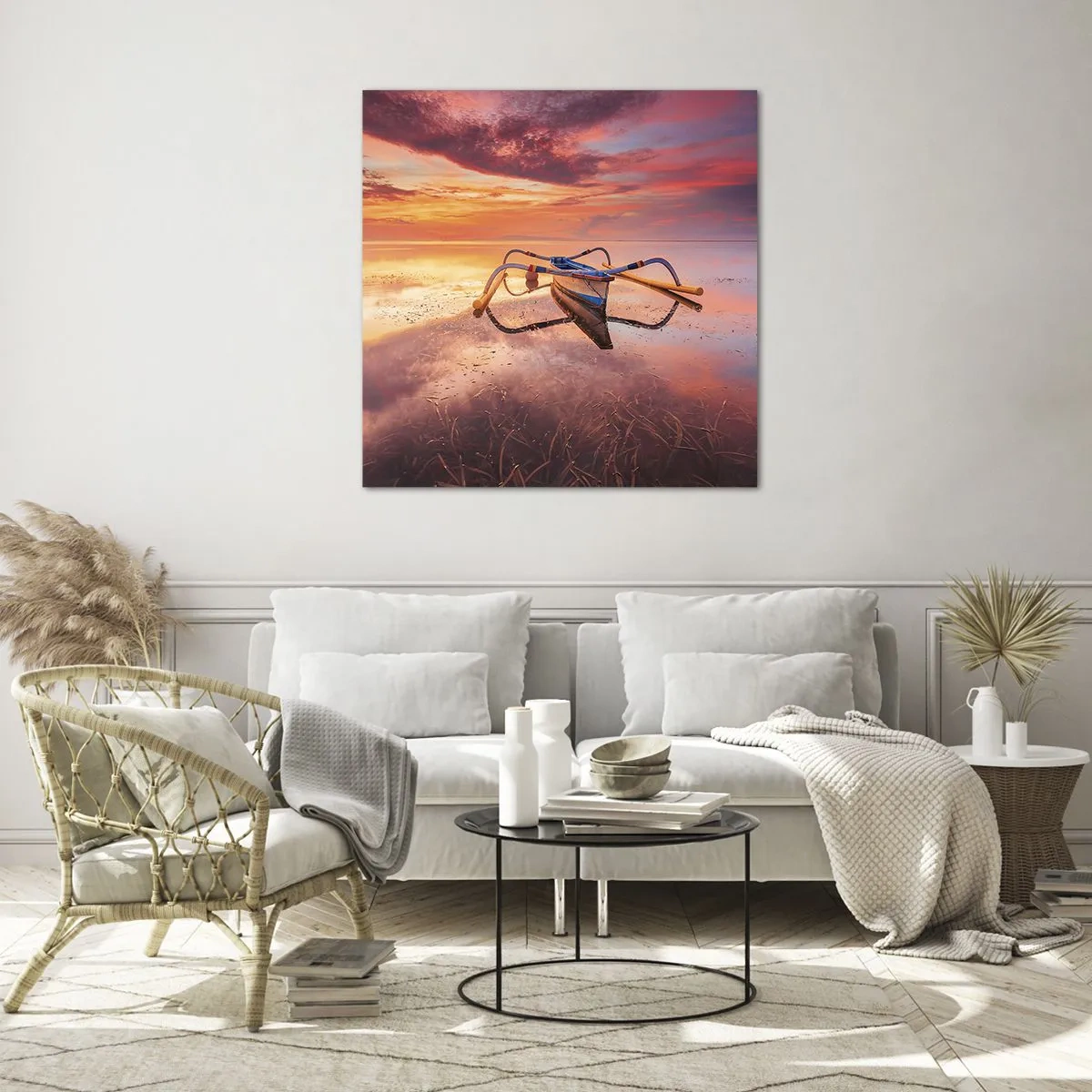 Billede på glas - Roen ved en tropisk aften - 30x30 cm