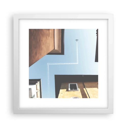 Plakat i hvid ramme - Over den urbane labyrint - 30x30 cm