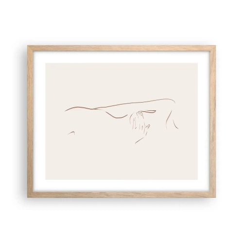 Plakat i ramme af lyst egetræ - Begærets form - 50x40 cm