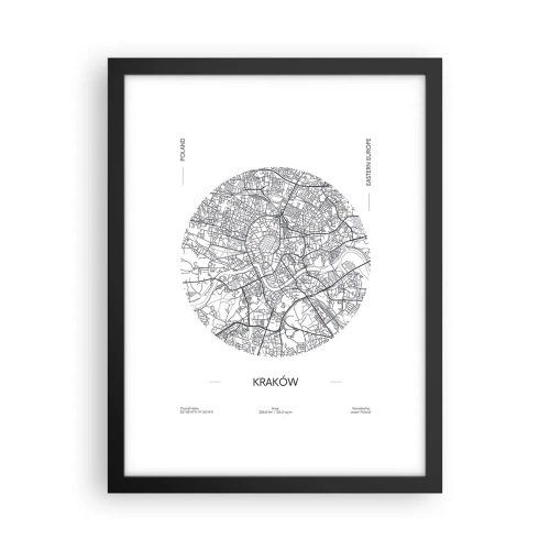 Plakat i sort ramme - Krakows anatomi - 30x40 cm