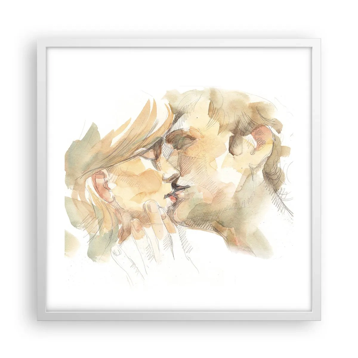 Plakat i hvid ramme - Den fundne halvdel? - 50x50 cm