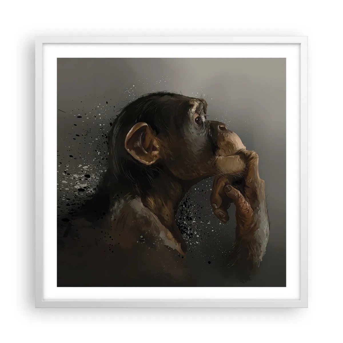 Plakat i hvid ramme - Helt sikkert en tænker - 60x60 cm