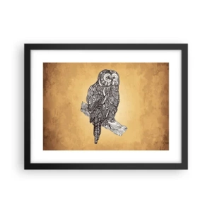 Plakat i sort ramme - Indviklede ornamenter af visdom - 40x30 cm