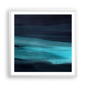 Plakat i hvid ramme - Svøm med strømmen - 60x60 cm