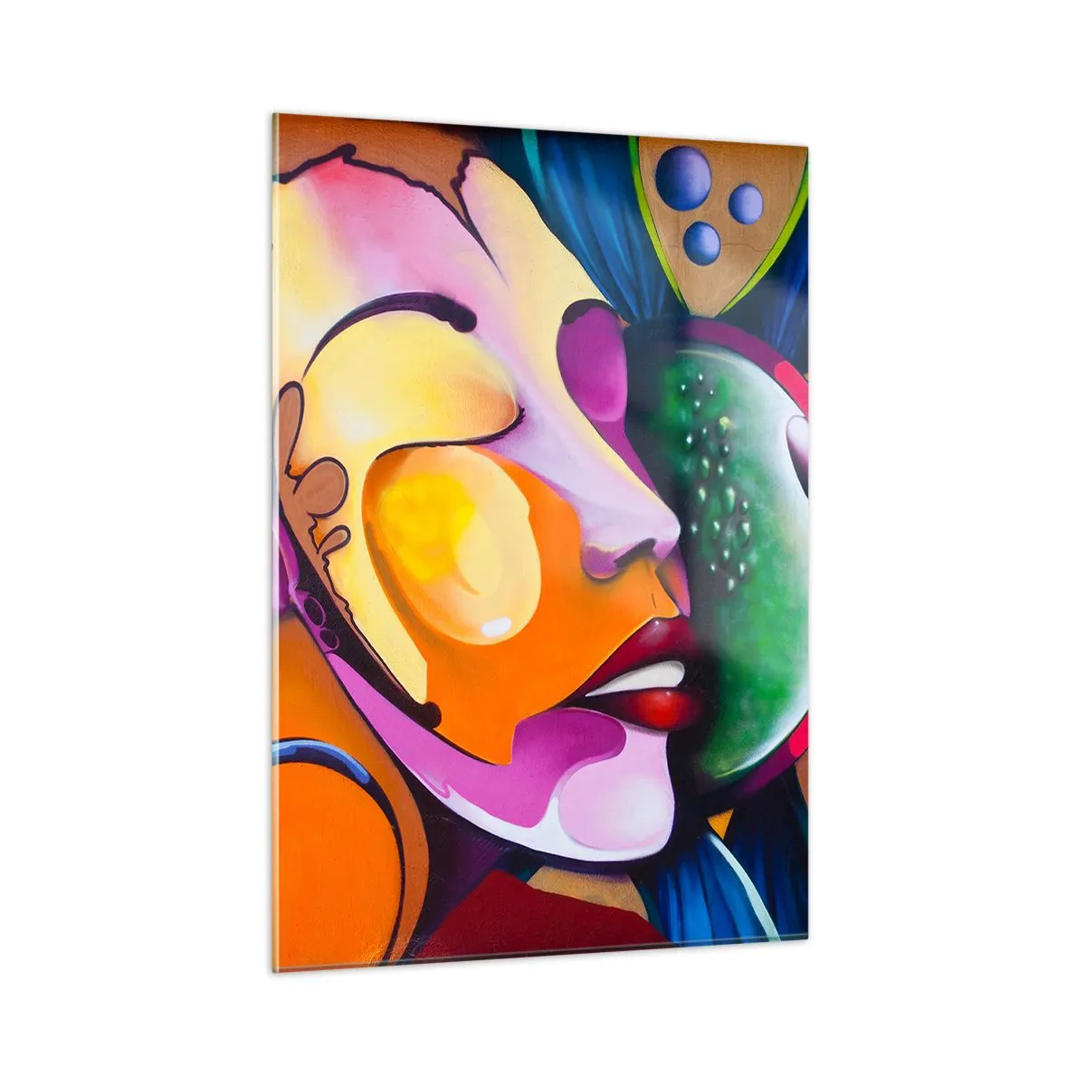 Billede på glas - Berør med farve - 50x70 cm