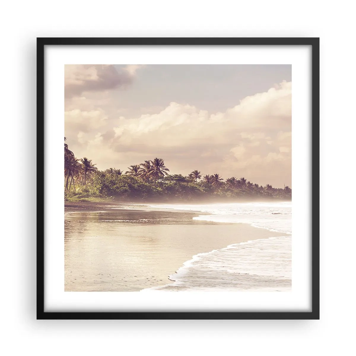 Plakat i sort ramme - Kærtegner bølgerne - 50x50 cm