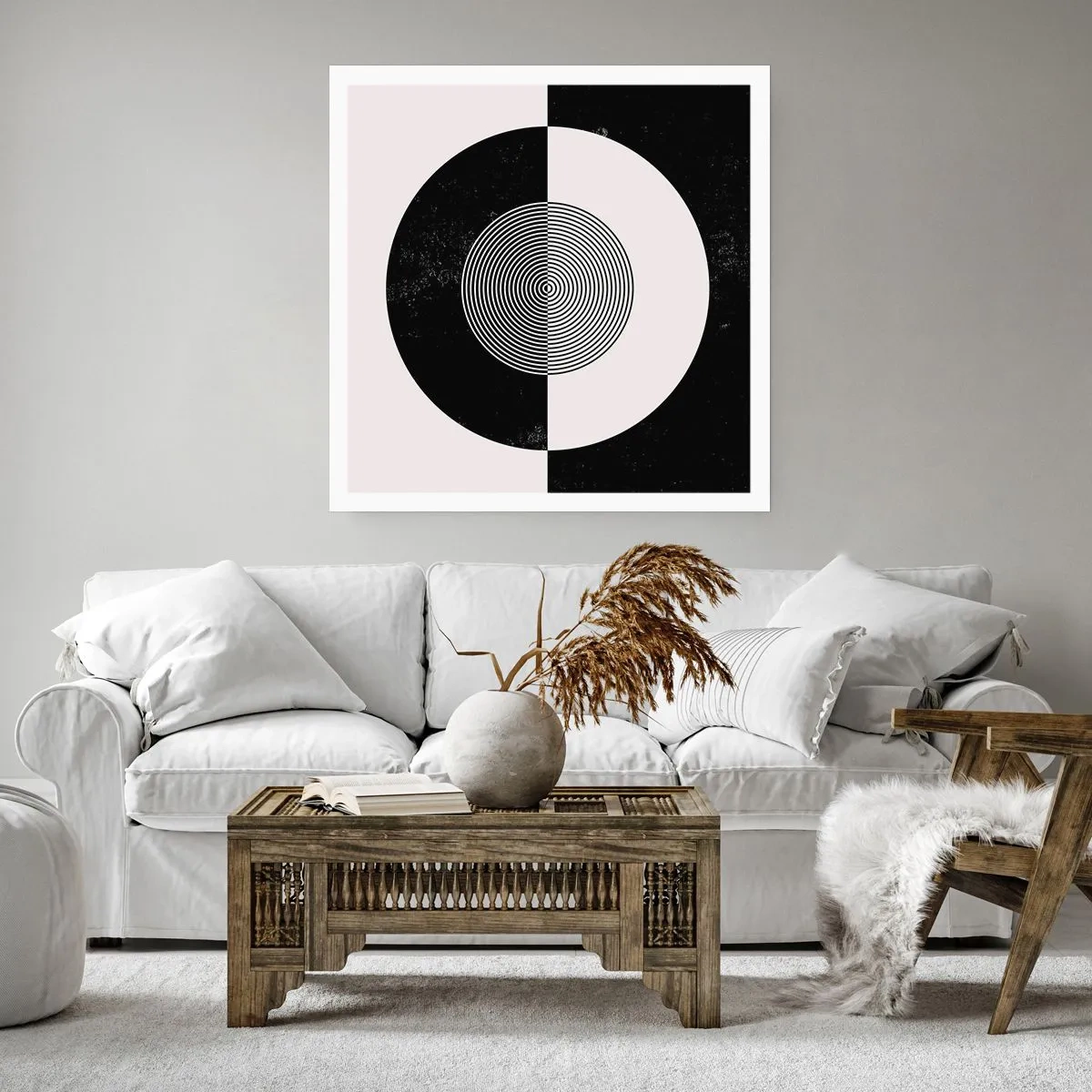 Plakat - Harmoni i sort og hvidt - 50x50 cm