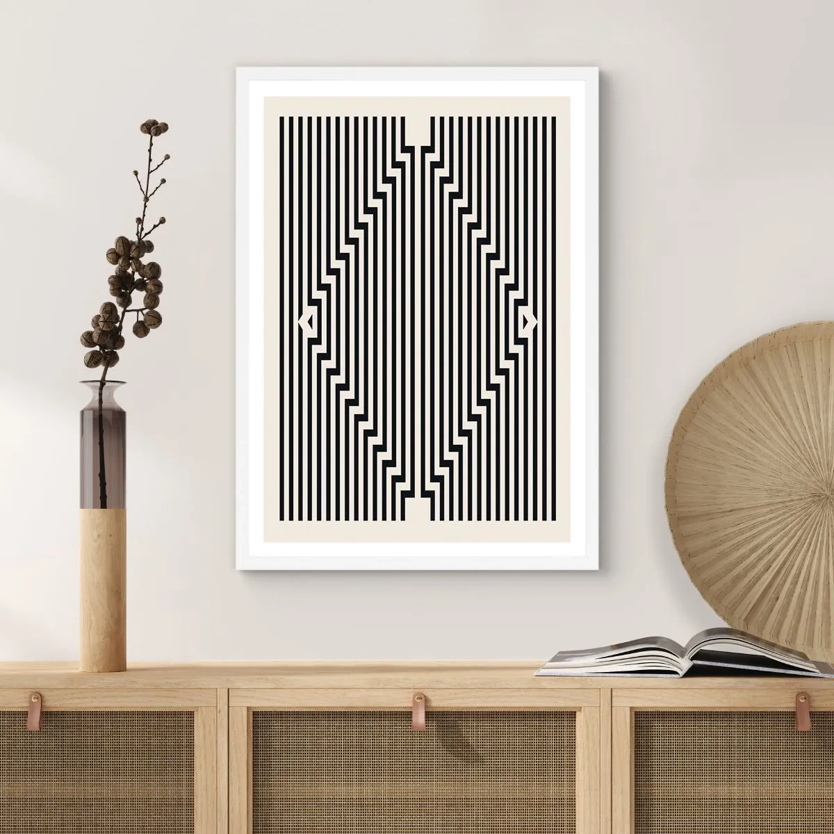 Plakat i hvid ramme - Geometrisk illusion - 61x91 cm