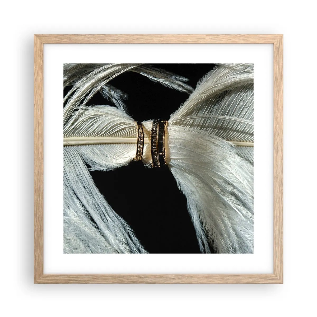 Plakat i ramme af lyst egetræ - ...og jeg vil ikke forlade dig... - 40x40 cm