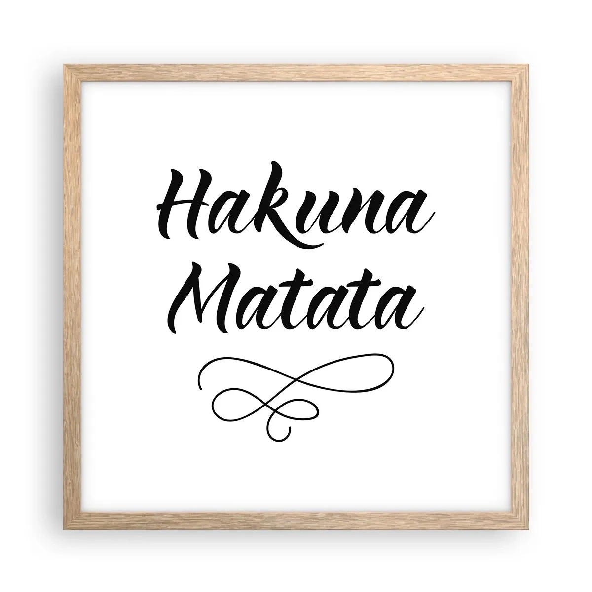 Plakat i ramme af lyst egetræ - Bedste råd - 40x40 cm