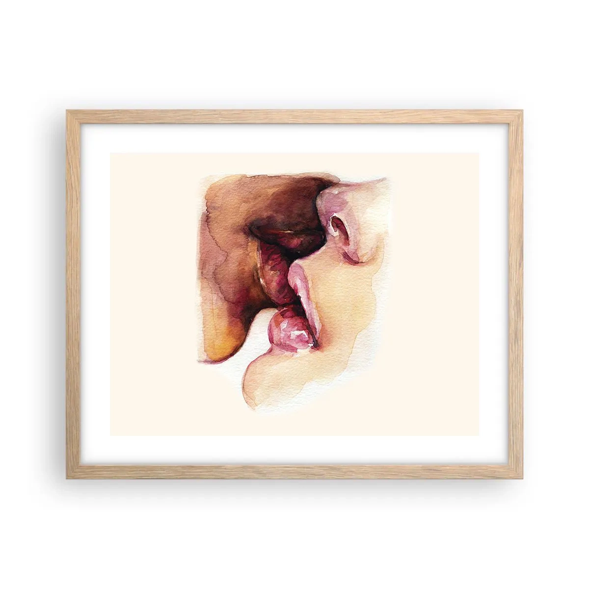 Plakat i ramme af lyst egetræ - Som nat og dag, jord og himmel - 50x40 cm