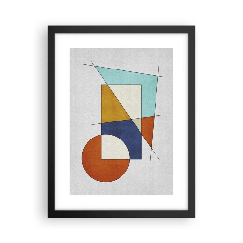 Plakat i sort ramme - Abstraktion: modernistisk leg - 30x40 cm