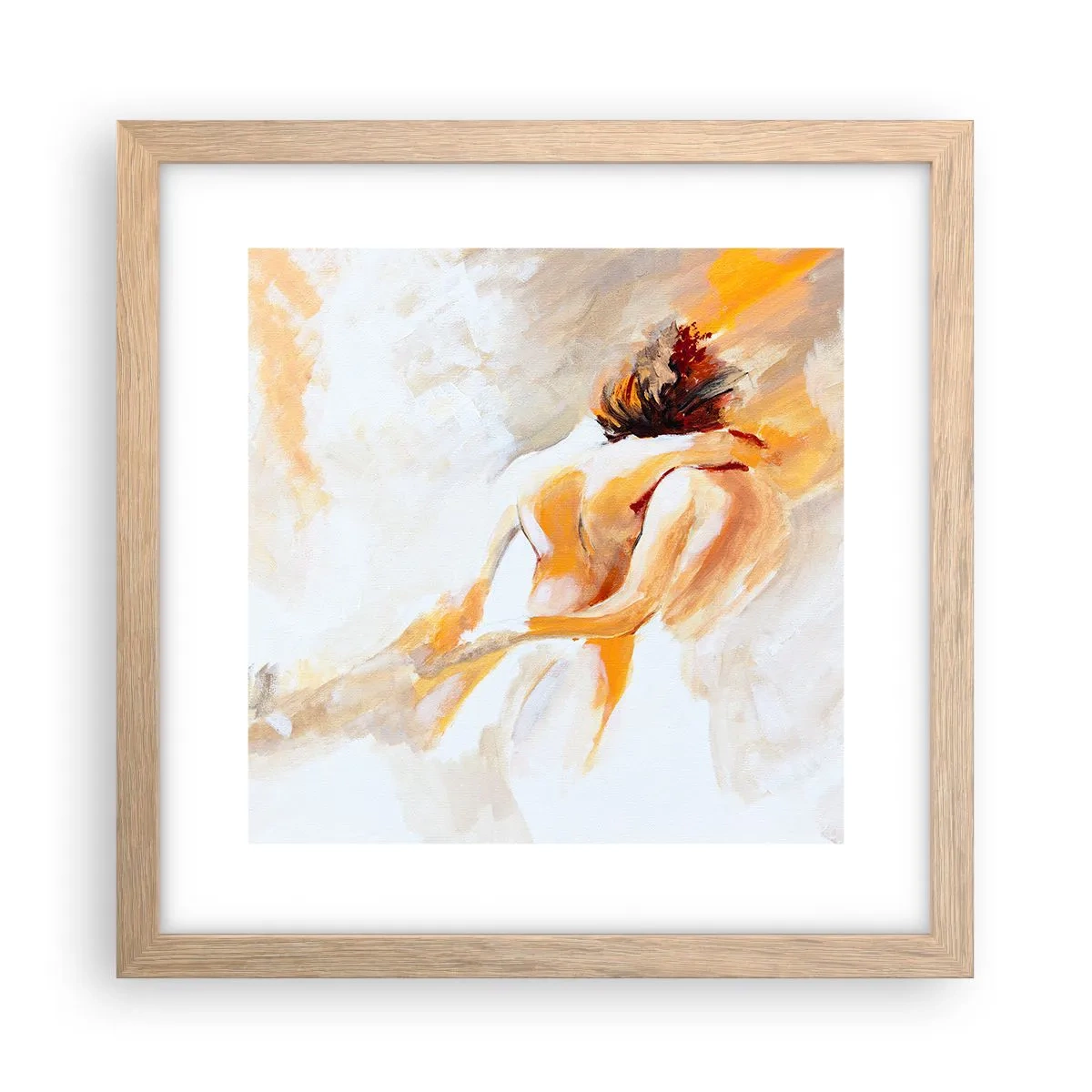 Plakat i ramme af lyst egetræ - I himlen af nærhed - 30x30 cm