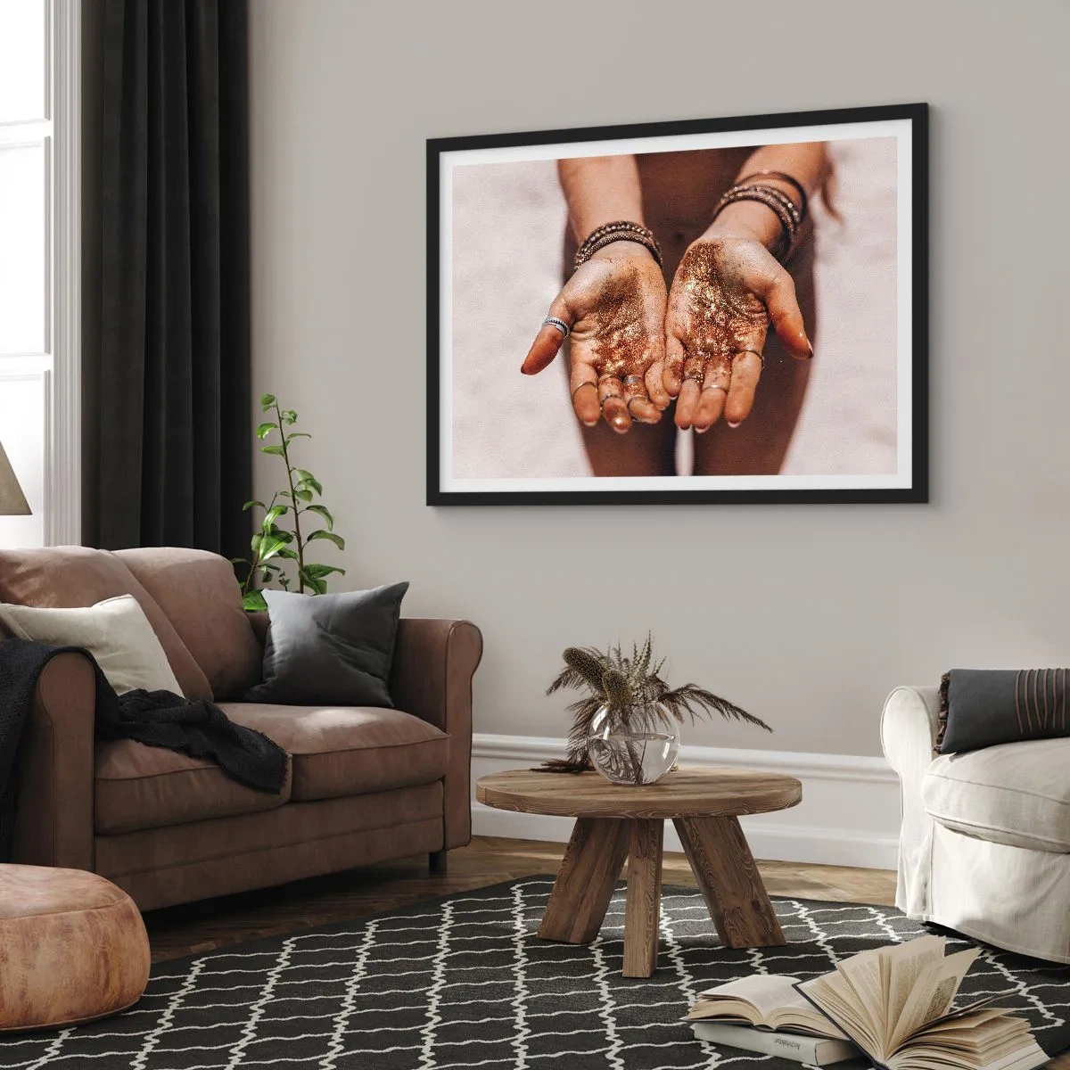 Plakat i sort ramme - En gave til dig - 100x70 cm