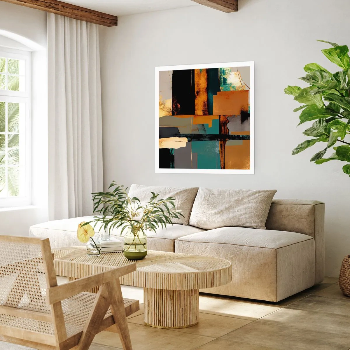 Plakat - Abstraktion - lys og skygge - 60x60 cm