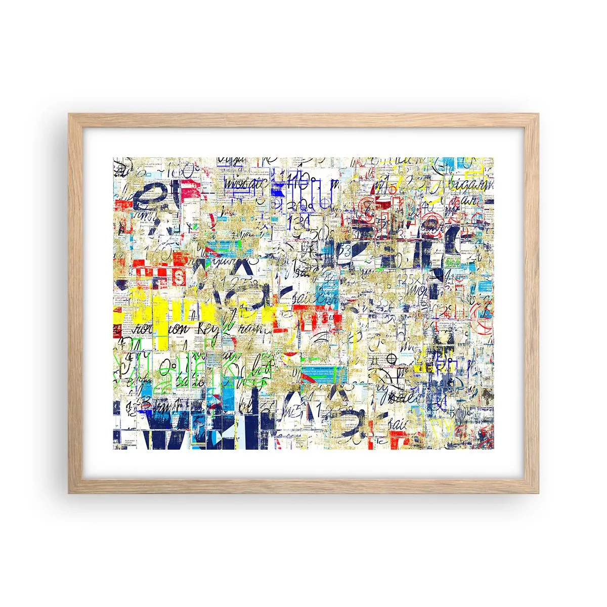 Plakat i ramme af lyst egetræ - Simpelthen en fryd for øjet - 50x40 cm