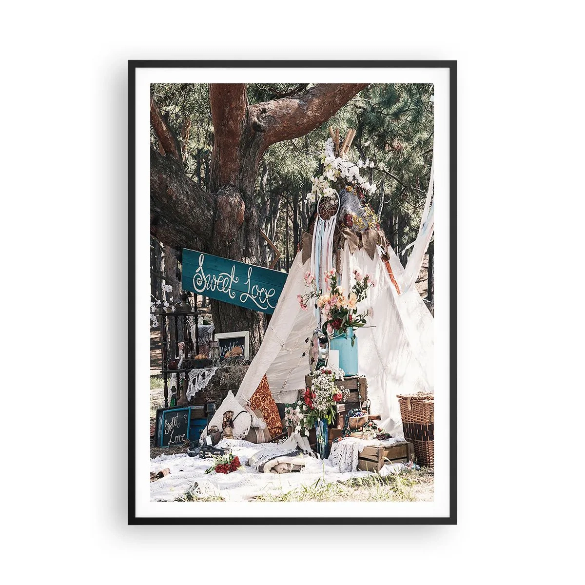 Plakat i sort ramme - Make love… - 70x100 cm