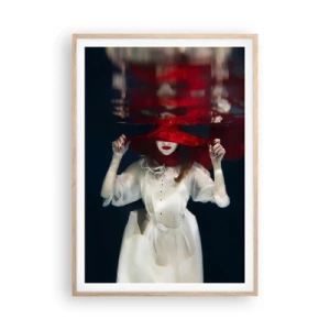 Plakat i ramme af lyst egetræ - Vidunderkvinden - 70x100 cm