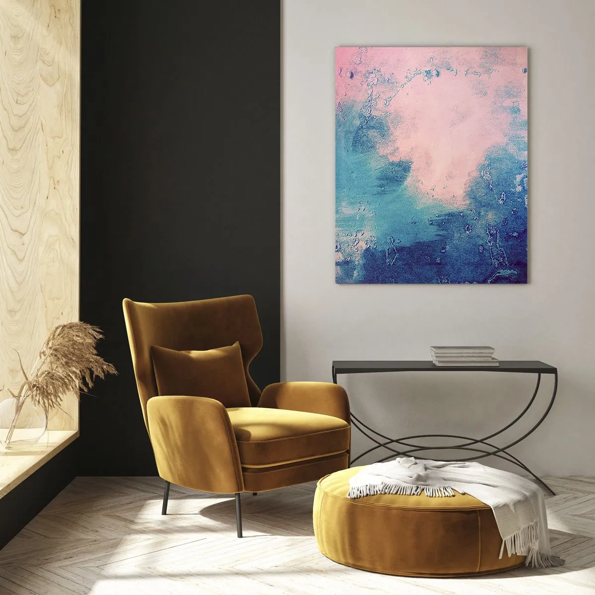 Billede på glas - Blå omfavnelse - 70x100 cm